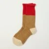 RoToTo Chunky Pile Boot Sock - Red/Camel -Hartford Sale Store ROTOTO CHUNKYPILEBOOT