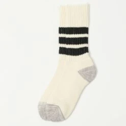 RoToTo Coarse Ribbed Oldschool Crew Sock - Black