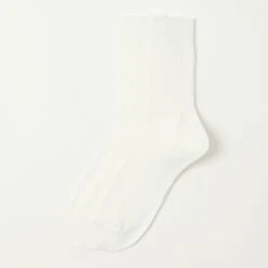 RoToTo Organic Daily 3 Pack Ribbed Crew Sock - White