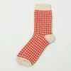 RoToTo Gingham Check Sock - Red 1 RoToTo Gingham Check Sock - Red -Hartford Sale Store ROTOTO GINGHAM1