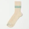 RoToTo Hemp Organic Cotton Stripe Sock - White Sand/Turquoise -Hartford Sale Store ROTOTO HEMPORGANICSTRIPESOCKS WHITESANDTURQUOISE