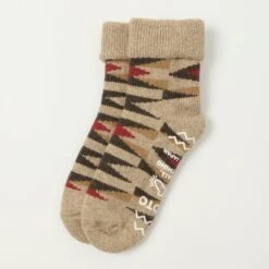 RoToTo Merino Lambs Wool Room Sock Native - Light Brown