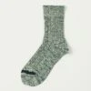RoToTo Recycled Cotton Ribbed Crew Sock - Dark Green/Ivory -Hartford Sale Store ROTOTO RIBBEDCREW OLIVE2 5c019df0 c1e9 4c43 a81a c6bb0d30c3f0