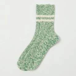 RoToTo OG Cotton Slub Stripe Sock - Green