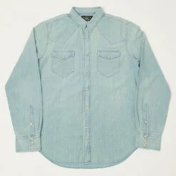 RRL Slim Fit Chambray Western Shirt - Davey Wash