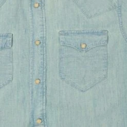 RRL Slim Fit Chambray Western Shirt - Davey Wash -Hartford Sale Store RRL CHAMNRAYWESTERNSHIRT DAVEY3