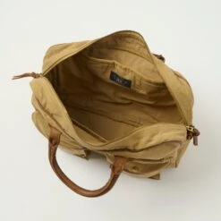 RRL Leather-Trim Canvas Briefcase - Khaki/Brown -Hartford Sale Store RRL LEATHERTRIMCANVAS BRIEFCASE5