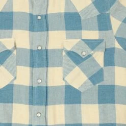 RRL Slim Fit Plaid Twill Western Shirt - Indigo/Cream -Hartford Sale Store RRL PLAIDTWILLWESTERNSHIRT 3