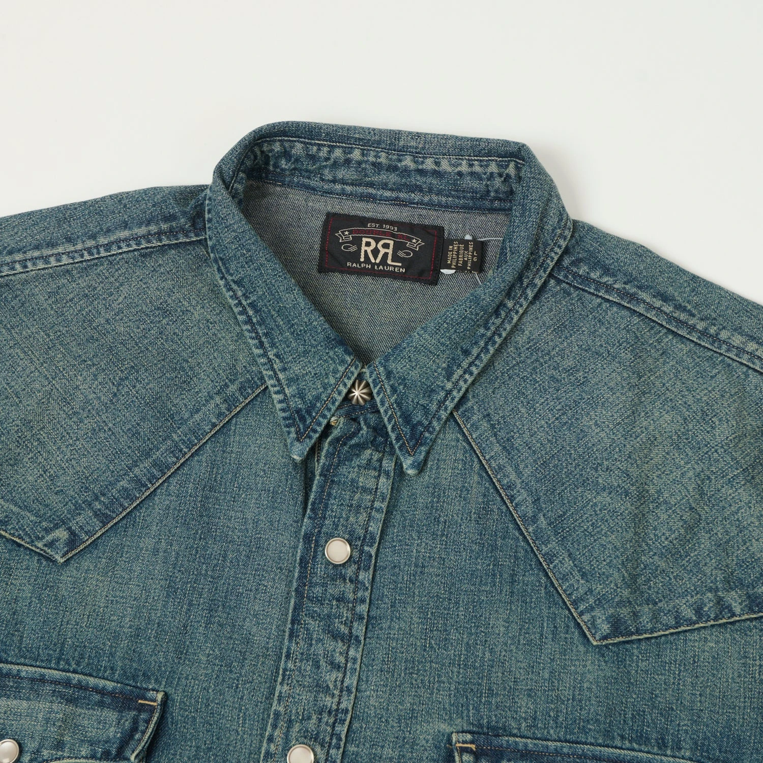 RRL Slim Fit Denim Western Shirt - Dark Wash 4 RRL Slim Fit Denim Western Shirt - Dark Wash - Image 2