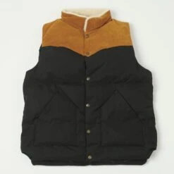 Shangri-La Heritage 'Bivacco' Western Down Vest - Black/Beige
