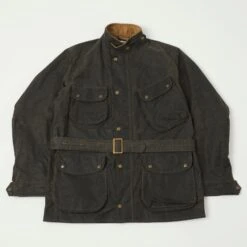Shangri-La Heritage 'Explorator' Waxed Canvas Motorcycle Jacket - Deep Brown