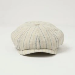 Stetson Hatteras Striped Linen Cap - Nature/Blue -Hartford Sale Store STETSON HETTERASSTRIPEDLINENCAP 3