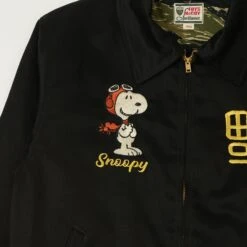 TOYS McCOY Snoopy Embroidered Tour Jacket - Black -Hartford Sale Store TOYSMCCOY SNOOPYEMBROIDEREDJACKET 3