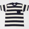 TOYS McCOY TMC2032 Bordered Stripe Pocket Tee - Ivory/Navy -Hartford Sale Store TOYSMCCOY TMC2032BORDERSTRIPETEE 041NAVYOFF