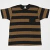 TOYS McCOY TMC2032 Bordered Stripe Pocket Tee - Coyote/Black -Hartford Sale Store TOYSMCCOY TMC2032BORDERSTRIPETEE 043BLACKBROWN