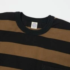 TOYS McCOY TMC2032 Bordered Stripe Pocket Tee - Coyote/Black -Hartford Sale Store TOYSMCCOY TMC2032BORDERSTRIPETEE 043BLACKBROWN3