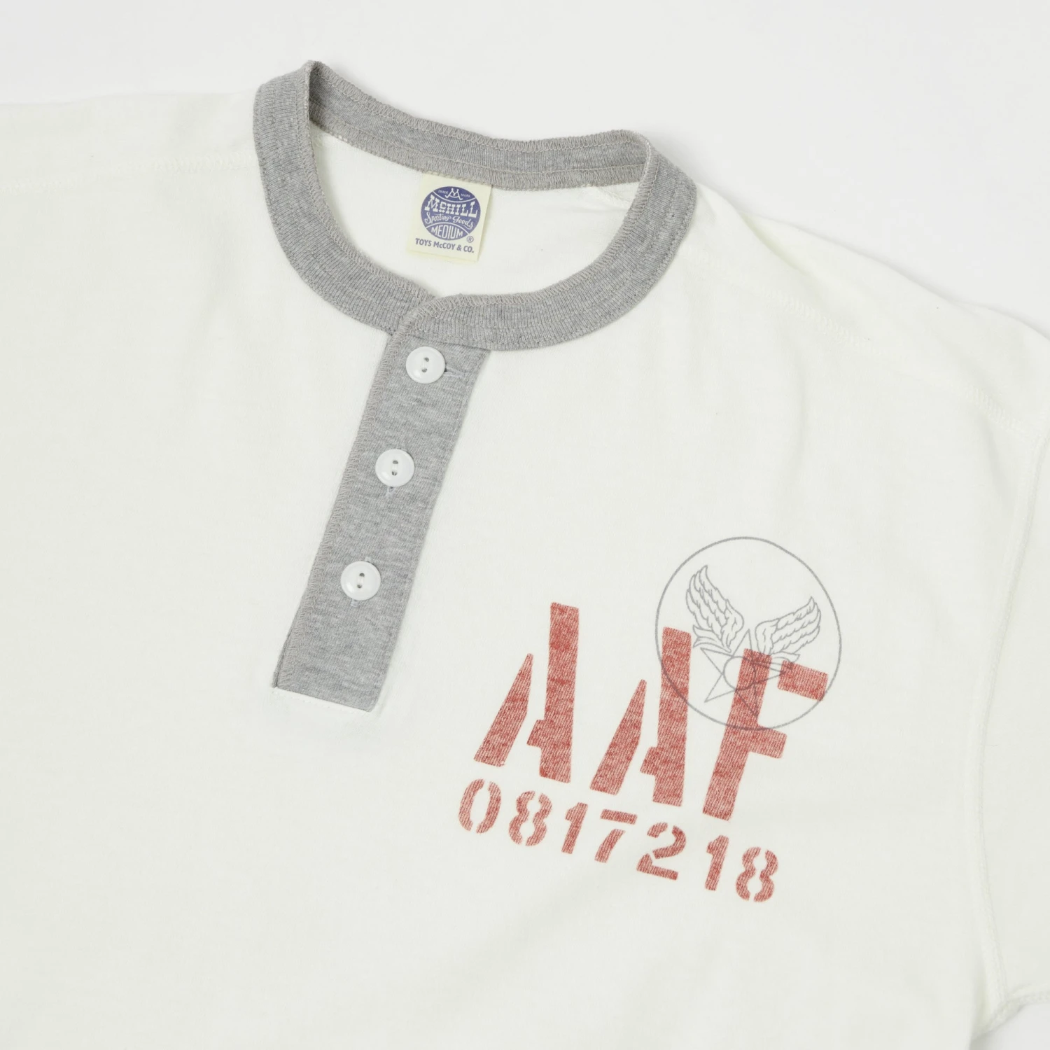 TOYS McCOY TMC2034 'AAF' Military Union Henley - Nature/Grey 4 TOYS McCOY TMC2034 'AAF' Military Union Henley - Nature/Grey - Image 2