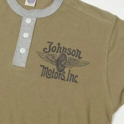 TOYS McCOY 'Johnson Motors Flying Wheel' Union Henley - Olive -Hartford Sale Store TOYSMCCOY TMC2340HENLEYTEE OLIVE2