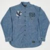 TOYS McCOY TMS2003 'Popeye' Print Military Chambray Shirt - Blue -Hartford Sale Store TOYSMCCOY TMS2003POPEYEPRINTSHIRT INDIGO