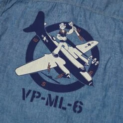 TOYS McCOY TMS2003 'Popeye' Print Military Chambray Shirt - Blue 11 TOYS McCOY TMS2003 'Popeye' Print Military Chambray Shirt - Blue -Hartford Sale Store TOYSMCCOY TMS2003POPEYEPRINTSHIRT INDIGO2