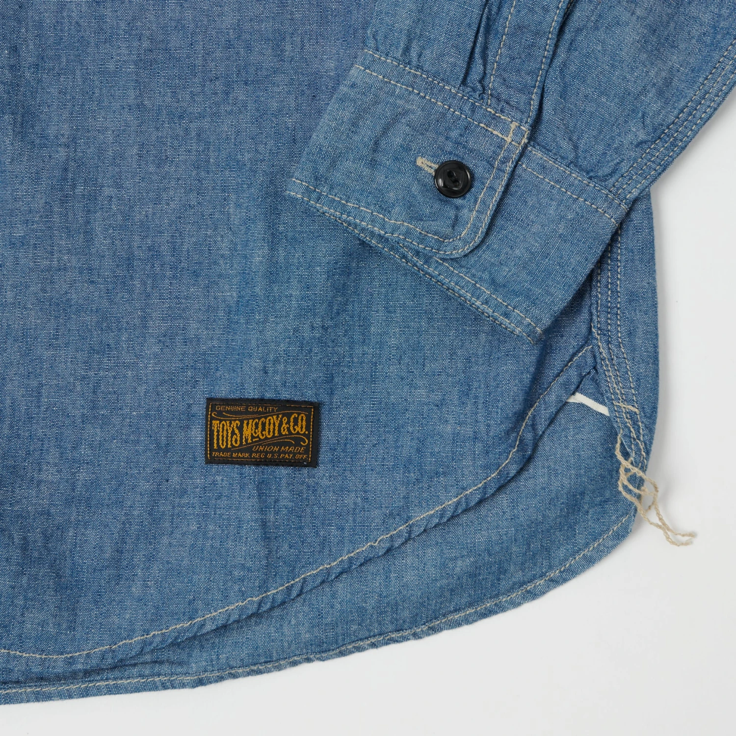 TOYS McCOY TMS2003 'Popeye' Print Military Chambray Shirt - Blue 7 TOYS McCOY TMS2003 'Popeye' Print Military Chambray Shirt - Blue - Image 5