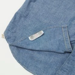 TOYS McCOY TMS2305 SS Chambray Work Shirt - Blue -Hartford Sale Store TOYSMCCOY TMS2305CHAMBRAYSHIRT BLUE5