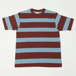 Warehouse & Co 4089 S/S 3x2 Inch Border Tee - Brown/Sax