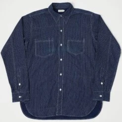 Warehouse 3025 Wide Awake Shirt - Indigo Dot Pattern