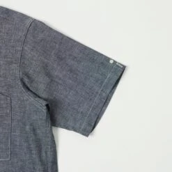 Warehouse & Co 3091 S/S Open Collar Shirt - Chambray Navy -Hartford Sale Store WAREHOUSECO 3091SSOPENCOLLARSHIRT CHAMBRAYNAVY3