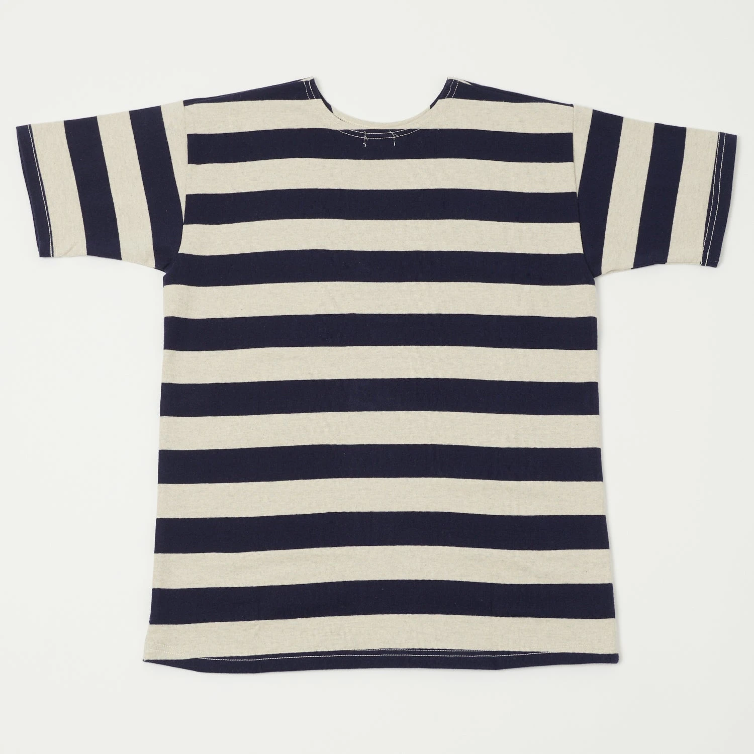 Warehouse & Co 4050 S/S 2" Border Stripe Tee - Navy/Oatmeal 5 Warehouse & Co 4050 S/S 2" Border Stripe Tee - Navy/Oatmeal - Image 3