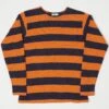 Warehouse & Co 4081 L/S Border Tee - Navy/Orange -Hartford Sale Store WAREHOUSECO 4081LSPOCKETSTRIPETEE NAVYORANGE
