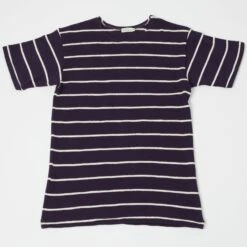 Warehouse & Co 4087 S/S Stripe Tee - Navy/Off White