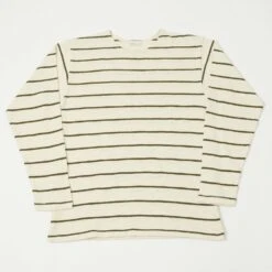 Warehouse & Co 4088 L/S Stripe Tee - Off White/Green