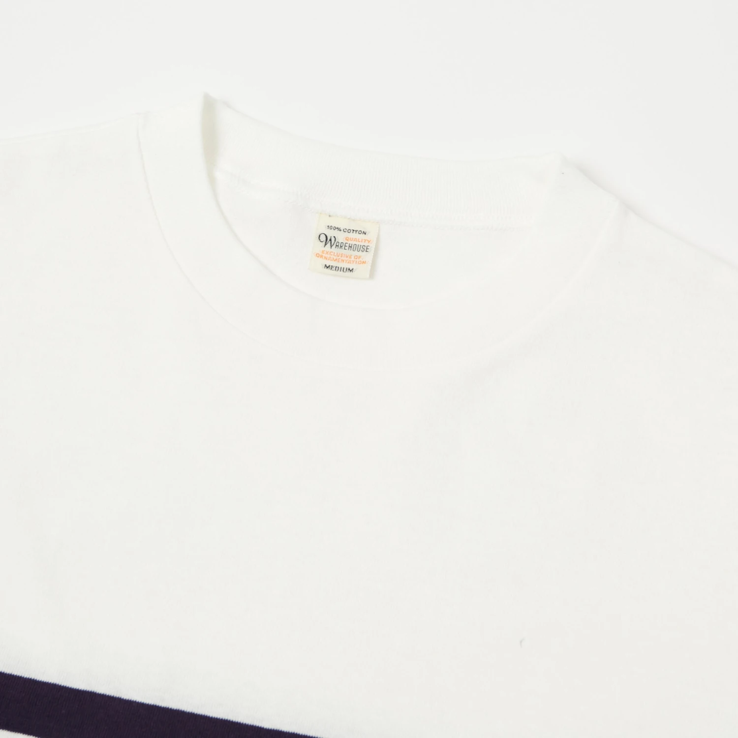 Warehouse & Co 4093 Panel Border Tee - Off White/Eggplant 4 Warehouse & Co 4093 Panel Border Tee - Off White/Eggplant - Image 2
