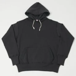 Warehouse & Co 450 Two Needle Hooded Sweatshirt - Black/Sumikuro