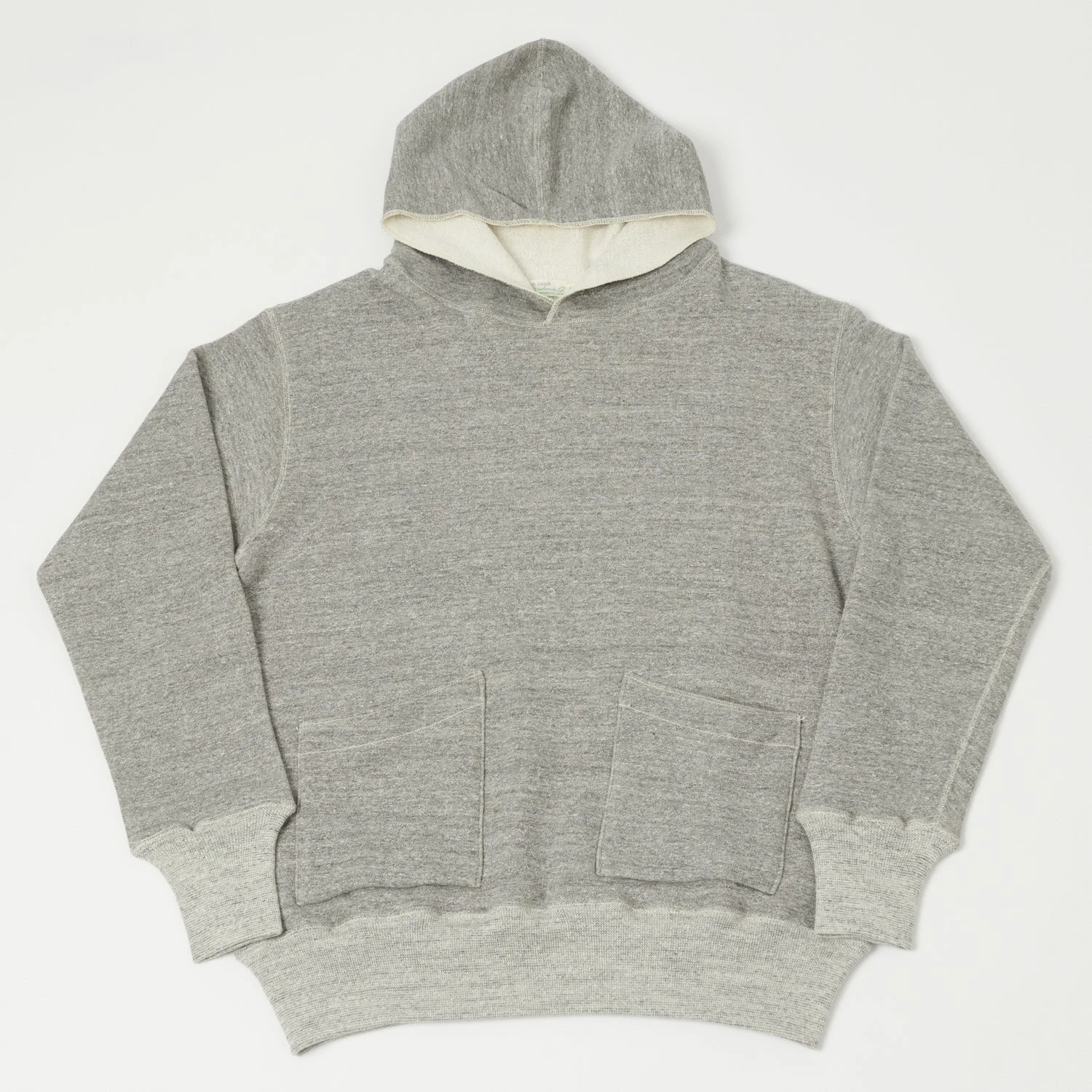 Warehouse & Co 453 Two Pocket Set-In Hooded Sweatshirt - Heather Grey 3 Warehouse & Co 453 Two Pocket Set-In Hooded Sweatshirt - Heather Grey