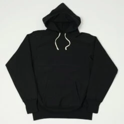 Warehouse & Co 484 Reverse Weave Hooded Sweatshirt - Black