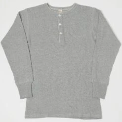 Warehouse & Co 5904 L/S Waffle Knit Henley - Heather Grey