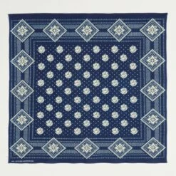 Warehouse 5244 'Geometric Pattern' Selvedge Bandana - Indigo