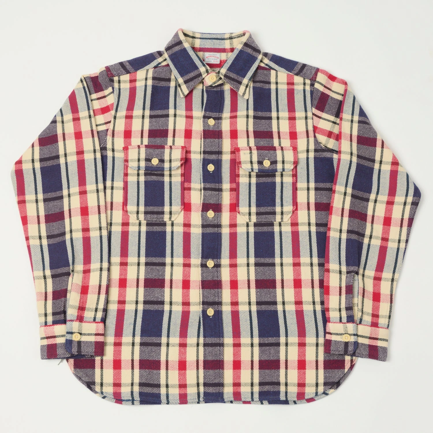 Warehouse & Co 3104 '24 Flannel Shirt 'D Pattern' - Blue 3 Warehouse & Co 3104 '24 Flannel Shirt 'D Pattern' - Blue