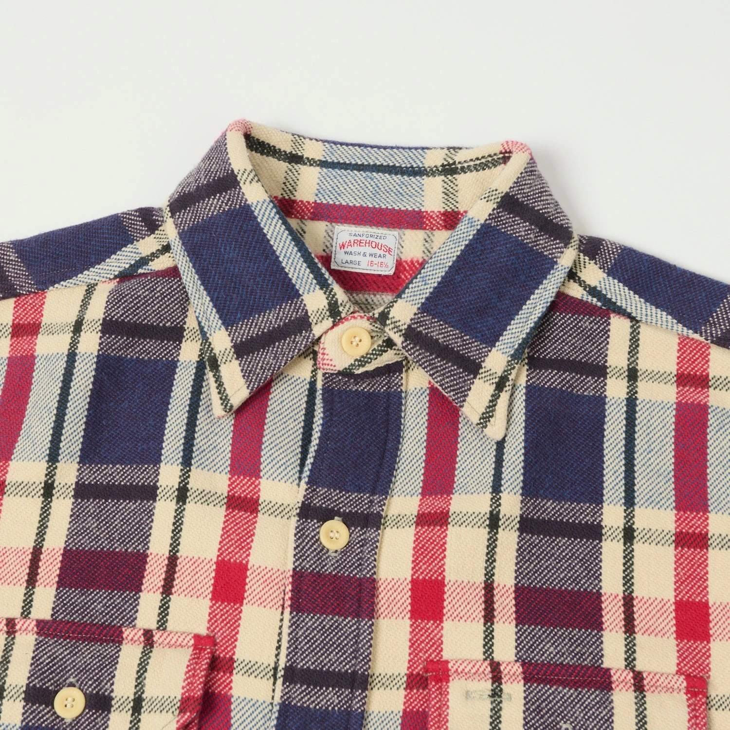 Warehouse & Co 3104 '24 Flannel Shirt 'D Pattern' - Blue 4 Warehouse & Co 3104 '24 Flannel Shirt 'D Pattern' - Blue - Image 2