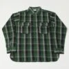 Warehouse & Co 3022 'G Pattern' Check Flannel Shirt - Green -Hartford Sale Store WAREHOUSECO FLANNELSHIRTGPATTERN GREENOFFWHITE