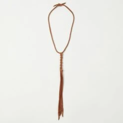 Yuketen Braided Leather Necklace - Rust