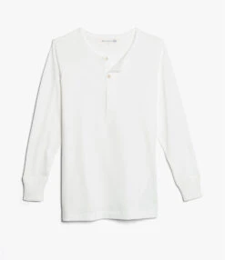 Merz B. Schwanen 206 Long Sleeve Henley - White