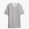 Merz B. Schwanen 207 Short Sleeve Henley - Grey Melange -Hartford Sale Store image 9d8386fa 7133 4478 b037 75a4912459ea